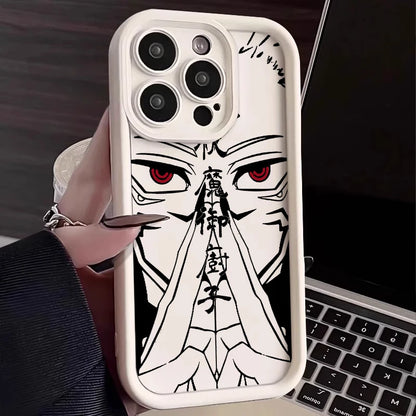 Anime Jujutsu Kaisen Cool For Apple iPhone 15 14 13 12 11 XS XR X 8 7 Pro Max Plus Soft Eye Ladder Phone Case Cover