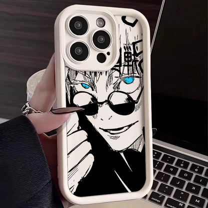 Anime Jujutsu Kaisen Cool For Apple iPhone 15 14 13 12 11 XS XR X 8 7 Pro Max Plus Soft Eye Ladder Phone Case Cover