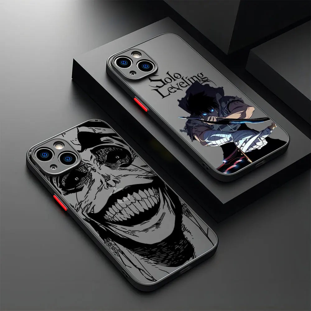 Anime S-Solo Leveling Phone Case for iPhone 15/14/13/12/11 Pro Max, X, XR, XS Max, 7, 8 Plus – Matte Transparent Back Cove