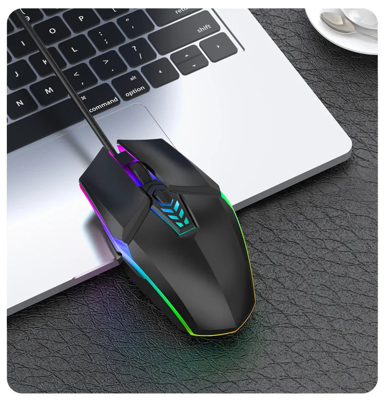 USB Wired Gaming Mouse – 1600 DPI, 6 Buttons, Silent, Backlit, Ergonomic for PC/Laptop