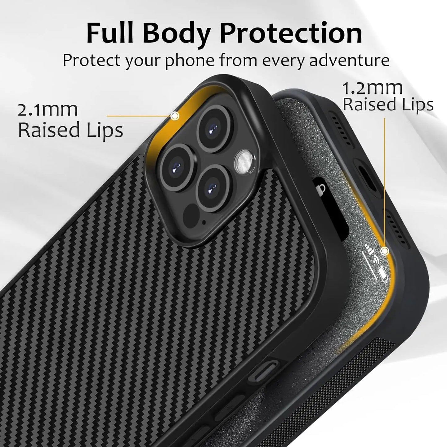 Luxury Gloss Real Carbon Fiber Armor Case for iPhone 11/12/13/14/15 Pro Max – Shockproof, Wireless Charging Compatible