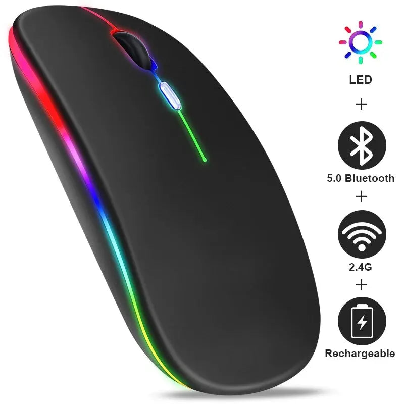 RGB Wireless Bluetooth Gaming Mouse – Rechargeable, LED, 3600DPI, Ergonomic