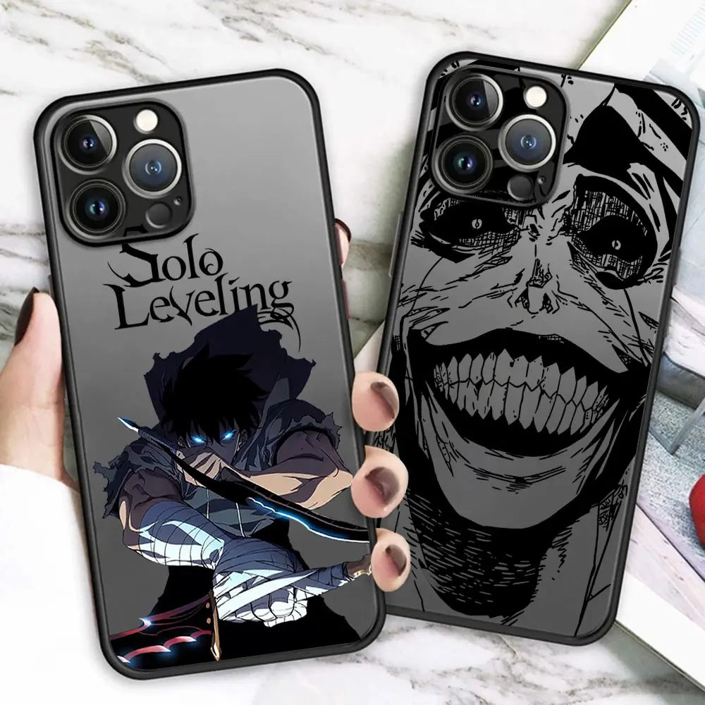 Anime S-Solo Leveling Phone Case for iPhone 15/14/13/12/11 Pro Max, X, XR, XS Max, 7, 8 Plus – Matte Transparent Back Cove