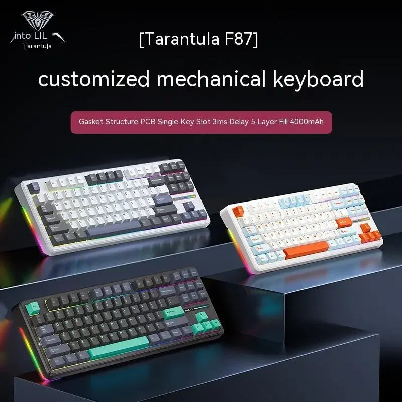 Aula F87 PRO Tri-Mode Mechanical Keyboard – 87 Keys, RGB, Hotswap, 2.4G/USB/Bluetooth