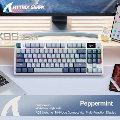 K86 Wireless Hot-Swappable Mechanical Keyboard – Bluetooth/2.4G with Display Screen and Volume Rotary Button for Gaming and Work