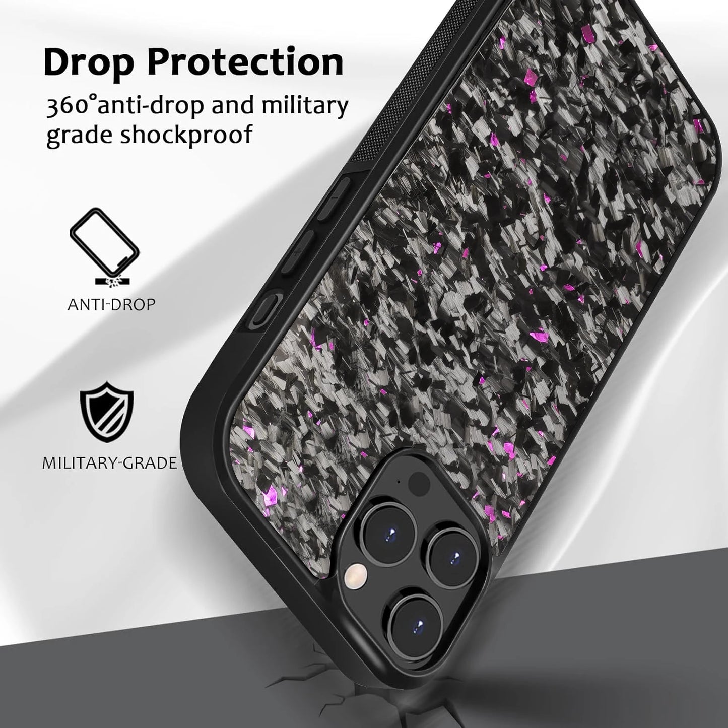 Luxury Gloss Real Carbon Fiber Armor Case for iPhone 11/12/13/14/15 Pro Max – Shockproof, Wireless Charging Compatible