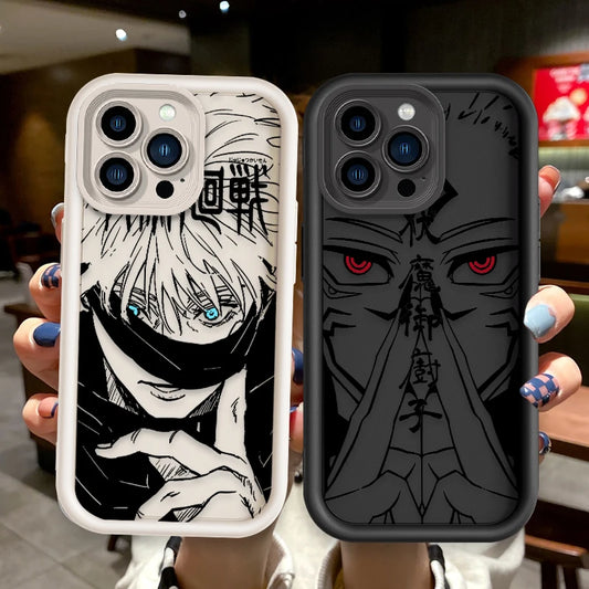 Anime Jujutsu Kaisen Cool For Apple iPhone 15 14 13 12 11 XS XR X 8 7 Pro Max Plus Soft Eye Ladder Phone Case Cover